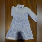 JUDE CONNALLY Thin Stripe Henley dress blue casual preppy $218 classic fall White Photo 4