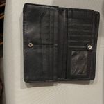 Brighton Double Snap Black Leather Wallet with Silver Accent & Whipstiched Photo 3