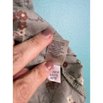 J.Jill  Ruffle Front Floral Blouse LP Petite | 100% Ramie Green Sleeveless Button Photo 3