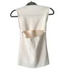 Helmut Lang  Cutout Ribbed Knit Ivory Crean Tank size small Photo 3