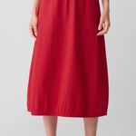 Eileen Fisher  Stretch Organic Cotton Pucker crimson Lantern Skirt  XL NWT Photo 0