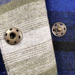 Old Navy Blue/Gray/White Striped Collarless Blanket Coat Blazer Lined Size S Photo 8