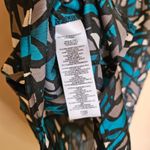 Kasper  Size Medium M Abstract Geometric Stained Glass Blouse Top Teal Grey Gray Photo 4