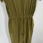 Girlfriend Collective  Stretch Woven Short Sleeve Jumpsuit Green Size Small Photo 6
