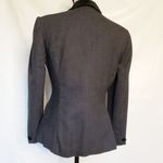 Rena Rowan Saville Wool Blazer Size 4 Velvet Collar Gray 4 Button Hour Glass Photo 5
