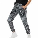 EXPRESS Joggers Womens M Black White Animal Print High Rise Y2K Streetwear Photo 0