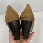 Vintage Y2K Size 9 90s Union Bay Nicolette Platform Wood Heel Studded Pumps Tan Brown Photo 5