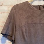 FATE. skater dress brown faux suede small zip up short sleeve brown Photo 3