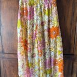 Violet Sky | Floral Wide Leg Pant with Tie Waist | S Orange Photo 1