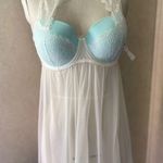 NEW Cassandra intimates lingerie padded white blue night gown sexy large Photo 0