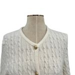 J.Crew  Odette Cable-knit Sweater Lady Jacket in Cotton-Blend Bouclé Ivory Small Photo 3