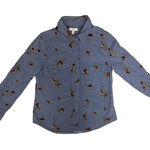 Como vintage  Indigo Flower Button Down Top Size Medium Photo 0