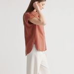 Quince  • Vintage Wash Tencel Camp Shirt in Terracotta Photo 9