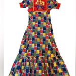 Handmade Vintage  Patchwork Print Multicolor Maxi Dress.      2217 Photo 0