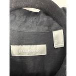 Liz Claiborne Black Linen Pintuck Button Front Shirt Blouse Women’s L Minimalist Photo 2