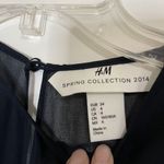 H&M Navy blue double side slit sheer maxi dress tie tassel cinch waist size 4 Photo 1