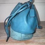 Coach  Petal Drawstring Dark Teal Bucket Leather And Suede Bag Purse #F11829 Photo 4