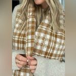 Timberland  NWT | Plaid Check Scarf Warm Brown & Cream Photo 0