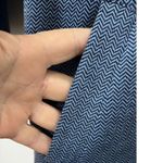 Tyler Boe Retro Lagenlook Blue Comfy Herringbone Funnel Neck 3/4 Sleeve Dress Lg Photo 3