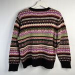 Tiara International Vintage Tiara Size M Cardigan Sweater Fair Isle Button Front Stripes Knit Women Photo 9