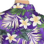 Vintage Pacific Legend Purple Floral Hawaiian Shirt 80s 90s Made in Hawaii Size M Photo 4
