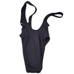 The Bikini Lab XXS Black Ribbed Plunge Suspender Swimsuit Tropical Print HighCut Photo 7