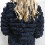Blue Blush Black Fur Jacket Photo 1