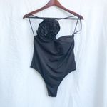 ZARA | NWT ASYMMETRICAL FLORAL ROSETTE SWIMSUIT ONE-PIECE IN BLACK XL Photo 4