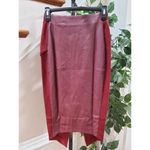 Hommage  Women's Solid Red Polyester Pull On A-Line Long Maxi Skirt Size Small Photo 9
