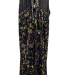 Natural Life  Dakota Tie Velvet Overall Jumpsuit Wide Leg Floral Print Size Large Photo 9