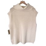 Elie Tahari NWT Wool Blend Sleeveless Turtleneck Sweater White Cream Size Large Photo 1