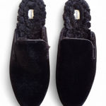 Birdies  Phoebe Black Velvet Faux Fur Lining Mule Goth Preppy Luxury Flats 10.5 Photo 0
