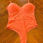 Reoria Glamorous Illusion Spaghetti Strap Bodysuit nwt Orange Size XL Photo 0