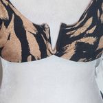 Cupshe Black and Tan print Bikini Top with V-Wire NWT Size Medium Photo 2