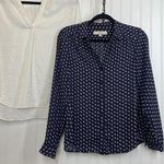 Vince Camuto LOFT & White V-Neck Blouse & Navy Button-Down Shirt Bundle Size S Photo 0