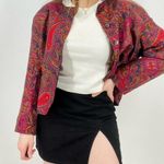 Vintage H. Stockton Atlanta Bohemian Paisley Blazer Size 12 Purple Photo 2