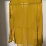 Lush Clothing Lush blouse women’s size medium yellow long sheer layering button up Photo 2
