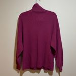Free People Softly Structured Knit Tunic Turtleneck Sweater Oversized Berry XS Photo 9