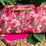 Betsey Johnson  Pink Floral Print Zip Around Wallet Wristlet NWT Photo 0