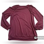 Motherhood Maternity Plum Ruched Ruffle Shoulder Sweatshirt Photo 1