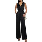 Diane Von Furstenberg  Sol wrap-effect satin wide-leg jumpsuit Size‎ 2 NWT Photo 3