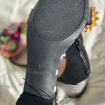 Betsey Johnson Black and Pink Rhinestone Floral Sandals Size 8.5 Photo 10