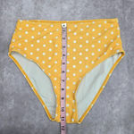 SheIn  Yellow Polka Dot High Waist Bikini Bottom Swimwear Medium Photo 3