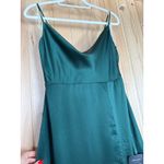 Lulus NWT  Formal Invitation Emerald Green Satin Cowl Neck Maxi Dress Wedding S Photo 3
