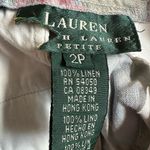 Vintage Ralph Lauren Linen Pleated Shorts Cottage Blue Floral Preppy Size 2P Photo 5