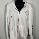 Guess  White Zip up Hooded Jacket with Sequins Size Medium EUC Photo 1