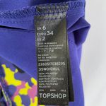 Topshop Colorful Abstract Print Strappy Slip Mini Dress Purple Yellow Size 2 Photo 15