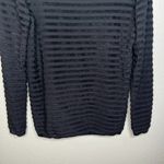 Max Mara womens med Black Textured Striped Knit Sweater boat neck Long Sleeve Photo 2