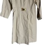 Elisabetta Franchi Beige Linen l Belted Button Front Midi Trench Coat 8 Photo 4