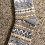 American Eagle Outfitters AE Grey Reindeer Fair Isle Super Soft Crew Socks NWT Photo 0